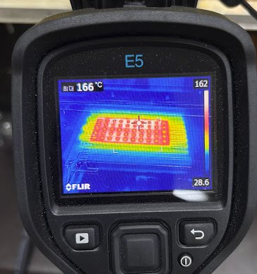 삼성 반도체 패키지 가열 설비 FLIR 열화상 — 실측 166°C 균일성 검증